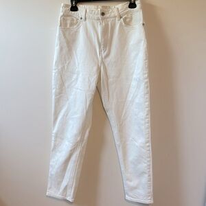 H&M White High-waisted Jeans